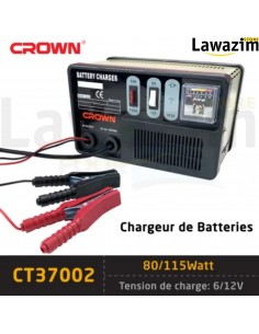 شاحن بطارية عالي الأداء من كراون 115 واط / Chargeur De Batterie CROWN 6-12V 115W CT37002