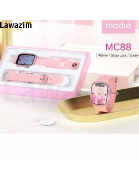 ساعة ذكية وردية اللون من موديو 40 مم Modio MC88 Smart Watch Ultra Mini 40mm – Pink